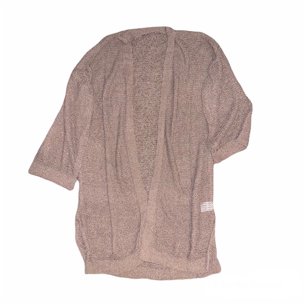 NWT JLUXLABEL Taupe Sienna Crochet Cardigan